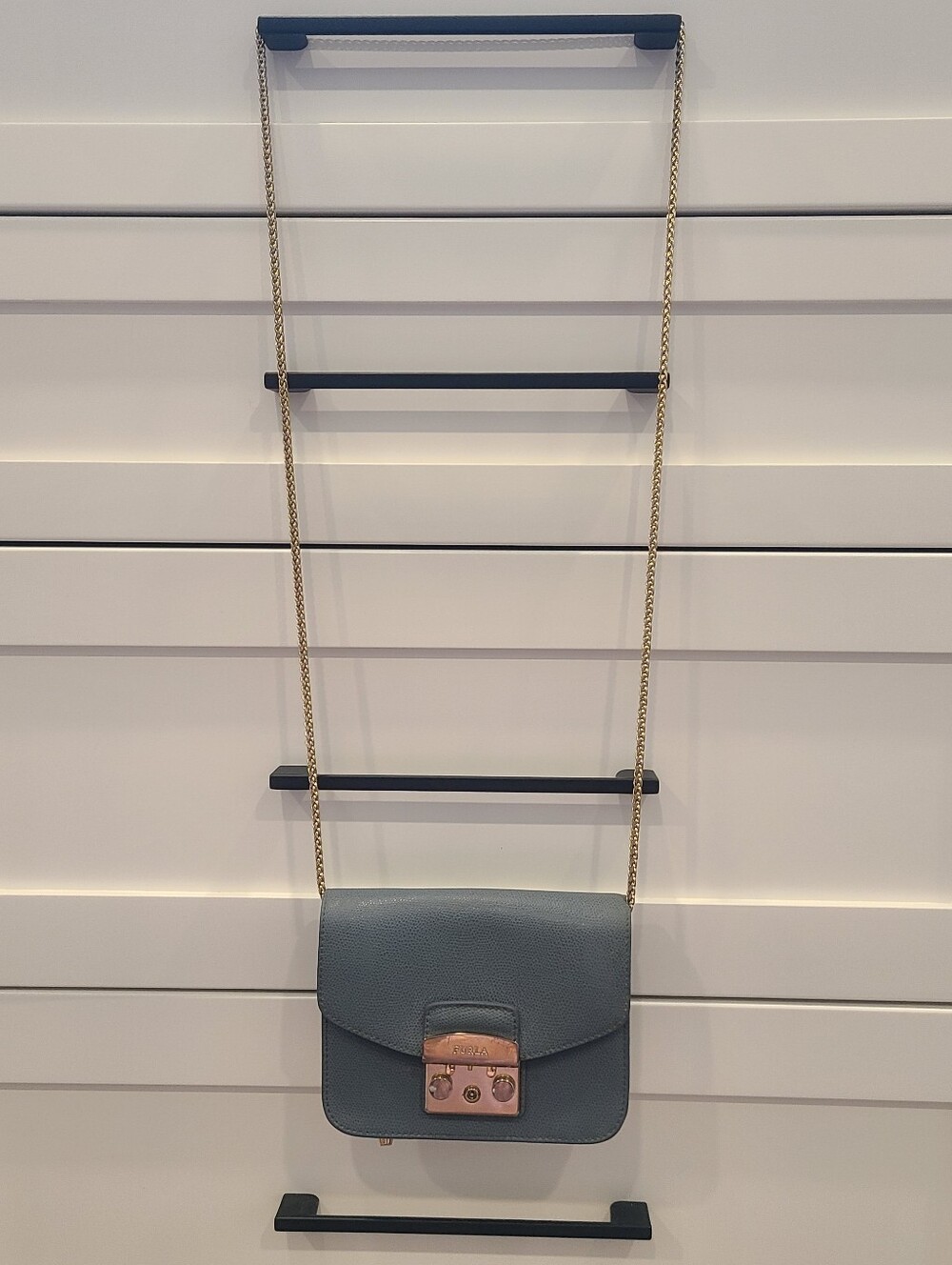 Furla Blue Leather Crossbody Bag
